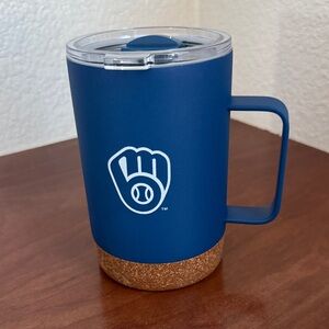 Blue Insulated Mug with Cork Base Milwaukee Brewers